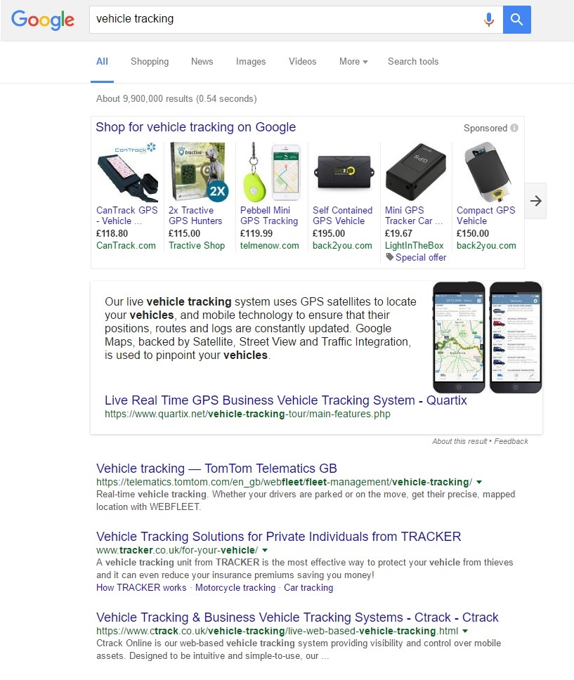 SEO Consultant Hampshire Gets Quartix Vehicle Tracking To The Top Of Google