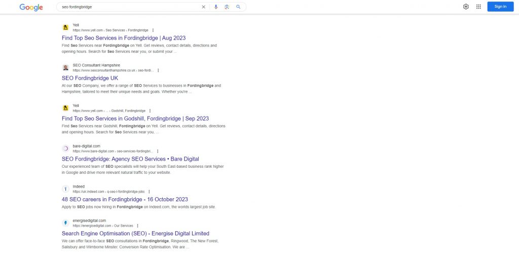 SEO Consultant Hampshire Gets To The Top Of Google For SEO Fordingbridge In Hampshire